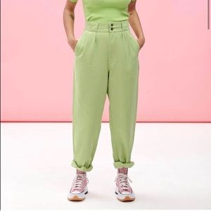 Sour Apple Green Lucy & Yak Addison Trousers